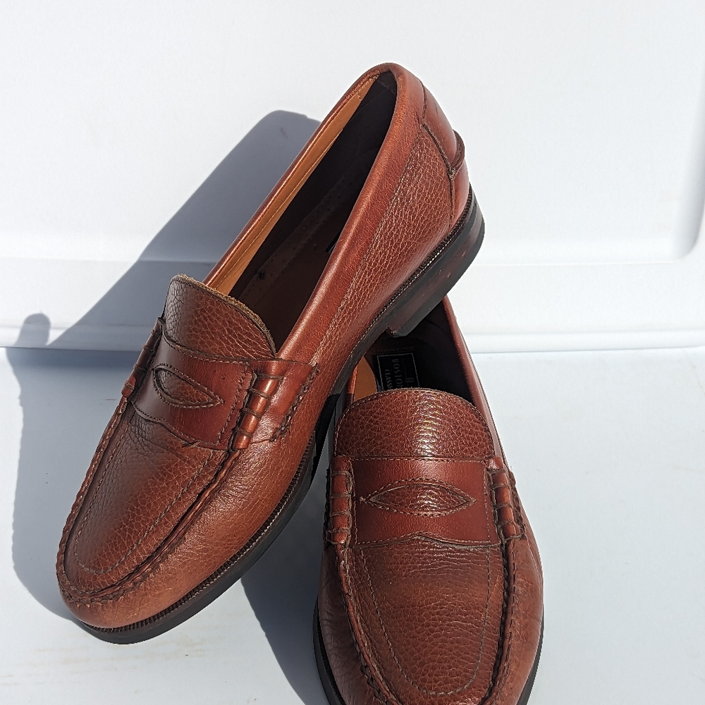 Bostonian Size 8 W Penny Loafers Brown Leather Made in Brazil Slip-on